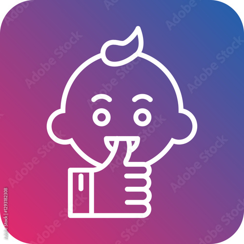 Thumb Sucking Vector Icon Style