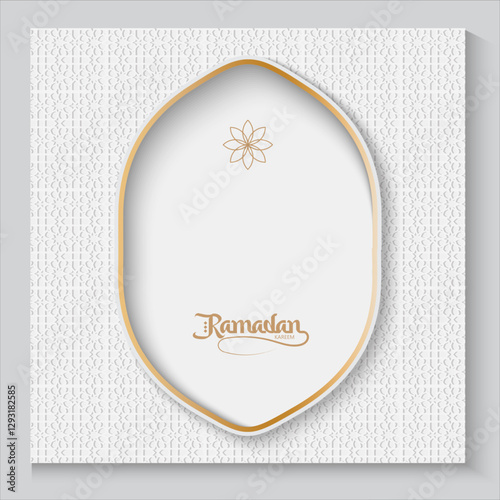 greeting cards Ramadan kareem and Eid  white background with copy space,Eid Al-Fitr Mubarak, Ramadan Kareem, Islamic Style Greeting Background Collection Set with Arabic Ornaments