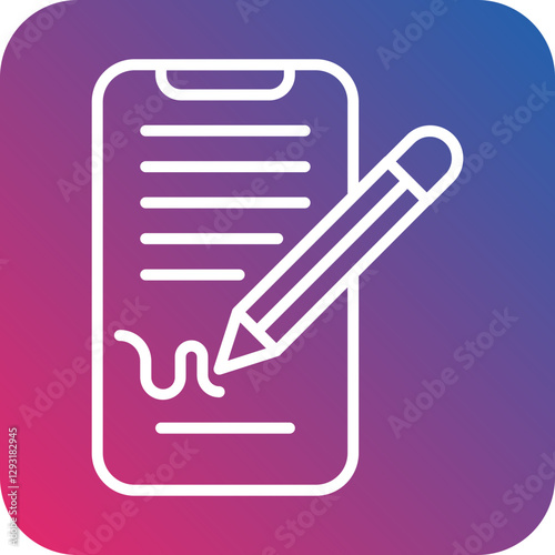 Digital Signature Vector Icon Style