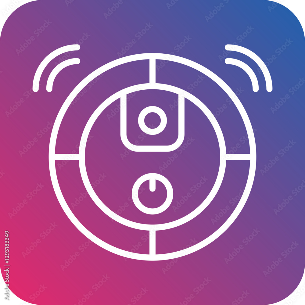 Robotic Vacuum Cleaner Vector Icon Style Robotic Vacuum Cleaner Vector Icon Style