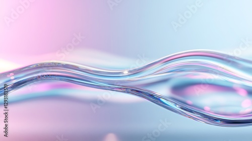 Ethereal Soft Waves of Colorful Fluid Movement with Gentle Reflections on a Gradient Background