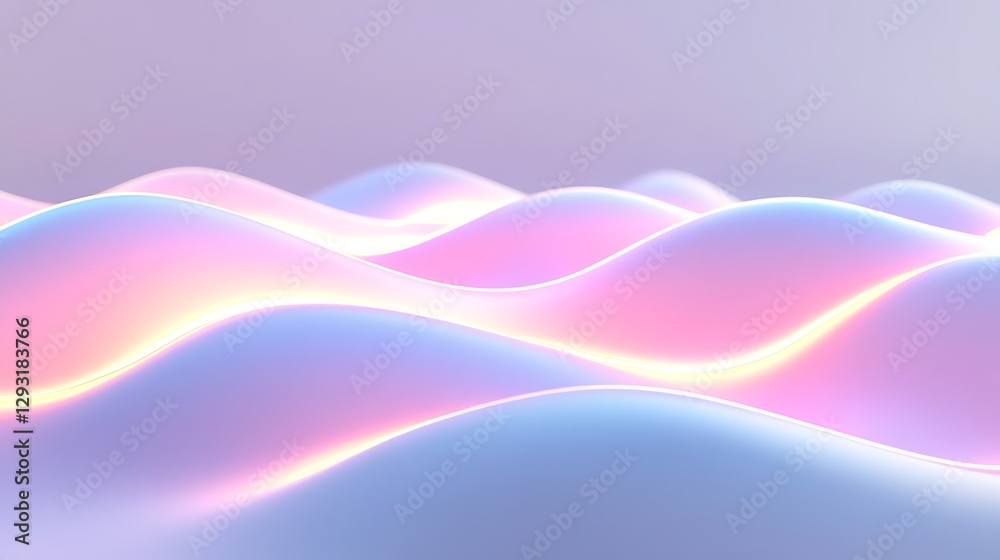 Fototapeta premium Ethereal Waves of Soft Gradient Light in Pastel Colors with Fluid Motion and Dreamlike Atmosphere