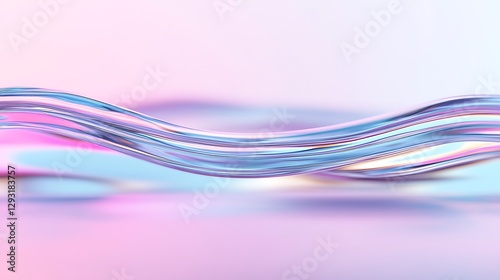 Ethereal Waves of Light with Soft Pastel Hues in Abstract Fluid Motion for Creative Background Design