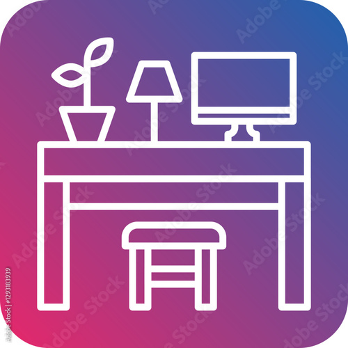 Dedicated Desk Vector Icon Style