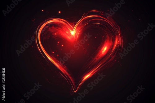 Shimmering Love Symbol on Dark Background