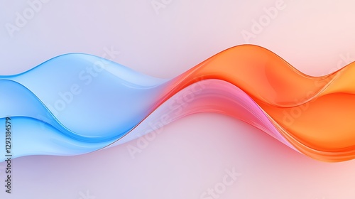 Flowing Waves of Blue and Orange Abstract Design with Soft Gradients and Fluid Motion
