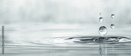 A water droplet is falling into a body of water