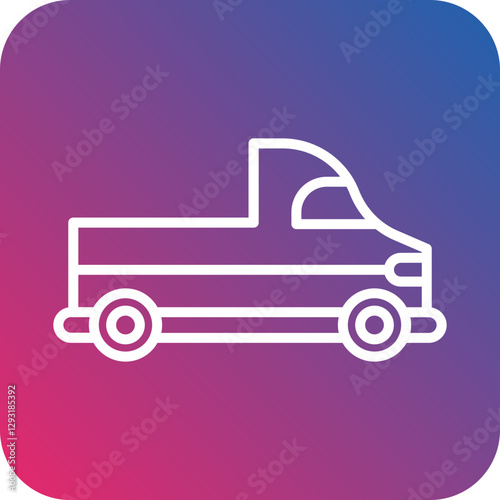 Pickup Truck Vector Icon Style