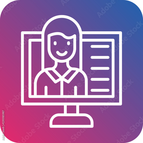 Female Blogger Vector Icon Style
