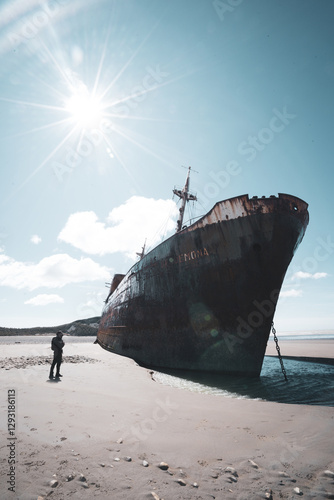 Desdemona ship stranded in Ushuaia. On the coasts of Cape San Pablo photo