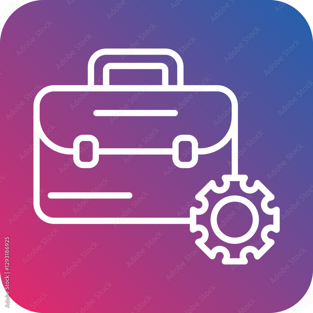 Briefcase Settings Vector Icon Style Briefcase Settings Vector Icon Style