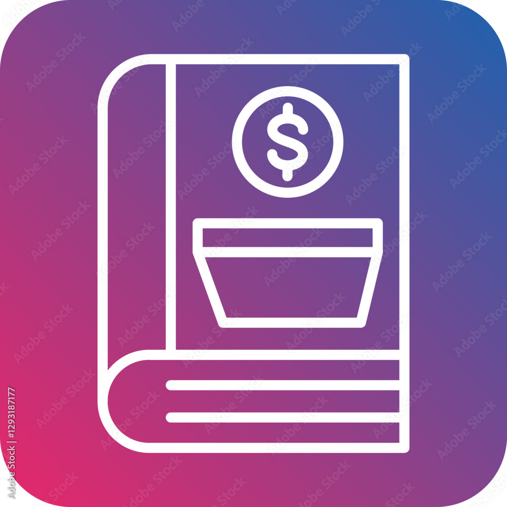 Saving Book Vector Icon Style Saving Book Vector Icon Style