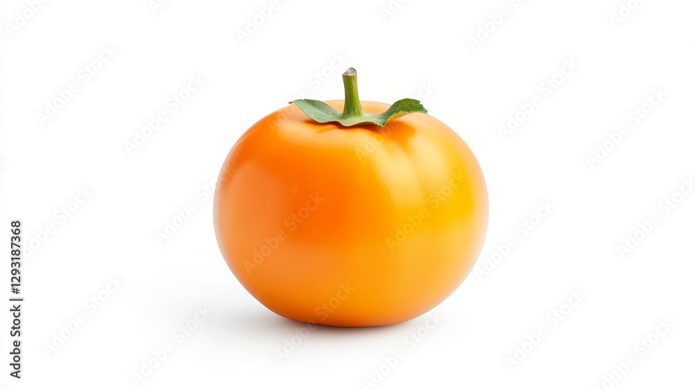 Vibrant Orange Tomato Fresh Fruit Isolated on White Background Vibrant Orange Tomato Fresh Fruit Isolated on White Background