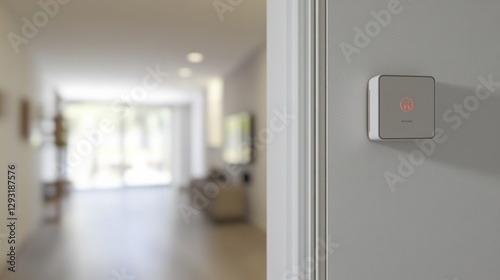 Carbon monoxide sensor near a gas-powered boiler in a utility room. Featuring awareness and safety