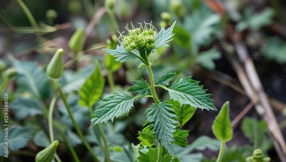 Urtica dioica plant showcasing its leaves and buds in a natural setting, highlighting its medicinal properties and ecological significance. Urtica dioica plant showcasing its leaves and buds in a natural setting, highlighting its medicinal properties and ecological significance.