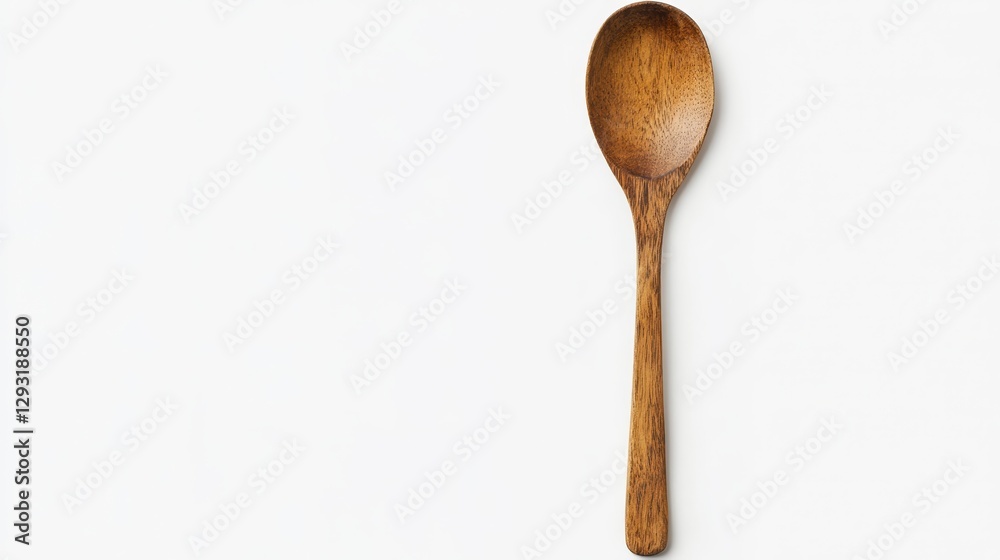 Wooden Spoon on White Background for Kitchen Utensil Concept Wooden Spoon on White Background for Kitchen Utensil Concept
