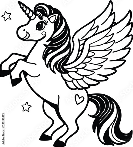Cute horse Unicorn illustration vector art