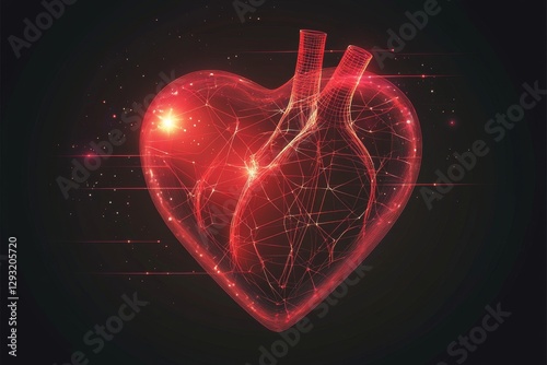Romantic Red Heart Digital Illustration