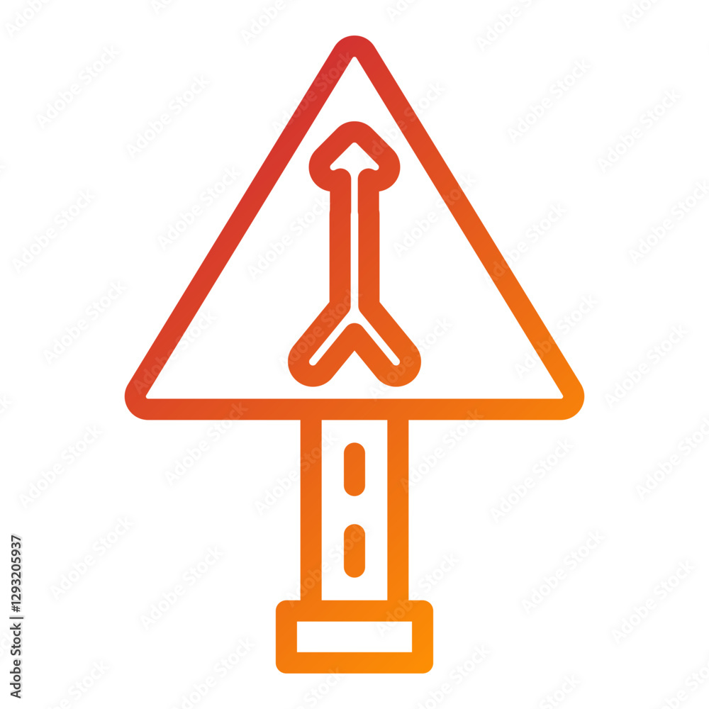 Vector Design Converging Road Icon Style Vector Design Converging Road Icon Style