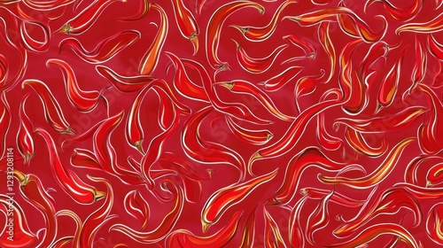 Stunning Red Chili Pepper Pattern Design for Home Decor