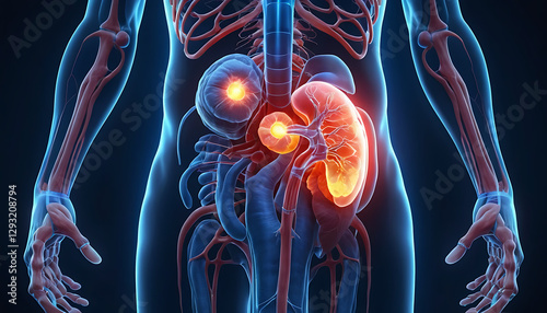 Kidney Cancer 3D Medical Illustration Renal Tumors