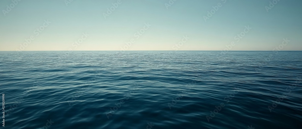 Fototapeta premium The ocean is calm and peaceful, with no signs of life