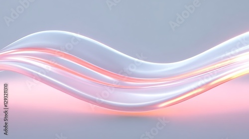 Soft Flowing Abstract Waves with Glowing Lights in Gentle Gradient Background for Modern Design Projects