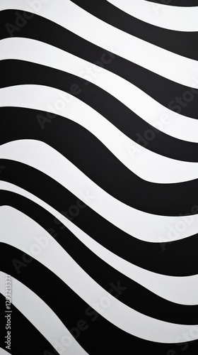 Wallpaper Mural Abstract Black and White Wave Pattern Design Torontodigital.ca