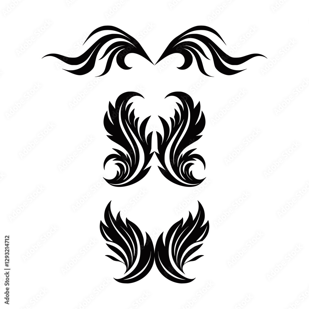Fototapeta premium vector tattoo design wings style