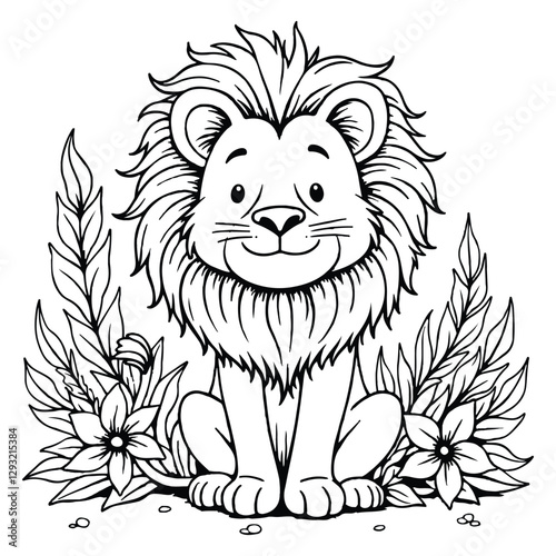 lion cartoon isolated on white