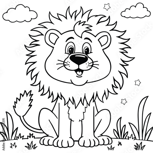 lion cartoon isolated on white