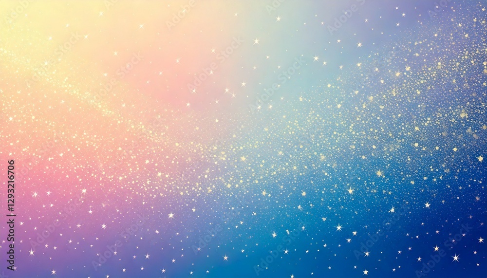 ホログラム効果と星がきらめくグラデーションの背景。ナチュラルな色の星、お祝いのぼかしとホログラフィック抽象的なファンタジーの背景。水彩