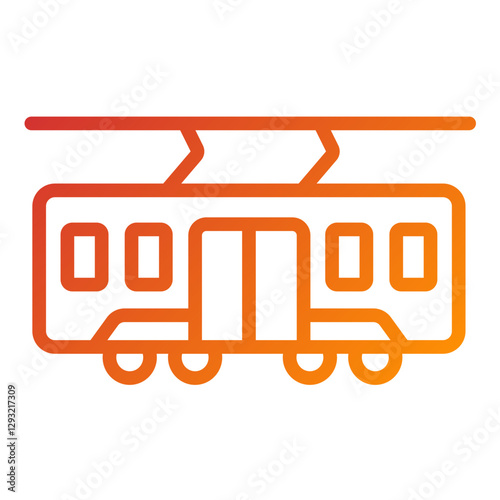 Vector Design Tramcar Icon Style