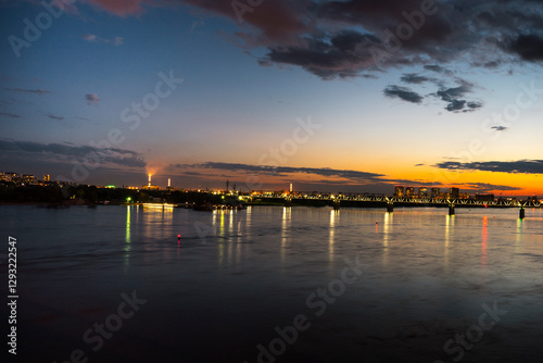 sunset over the river