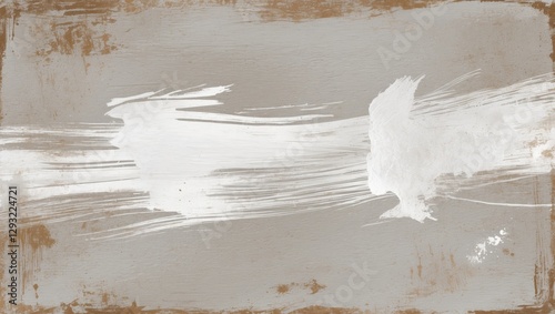 Abstract white brushstroke on textured canvas background for creative designs and artistic concepts