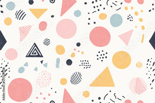 Seamless vector Easter pattern with eggs, a sweet floral design for textile decoration