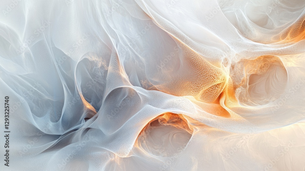 Fototapeta premium Abstract white backdrop with soft, flowing curves and delicate details, creating a refined space for digital art.