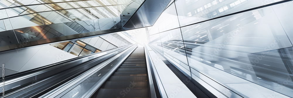 Obraz premium Modern Architecture Escalator Perspective