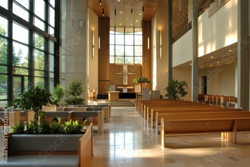 Modern Church Lobby with View of Inner Sanctuary for Fellowship and Worship