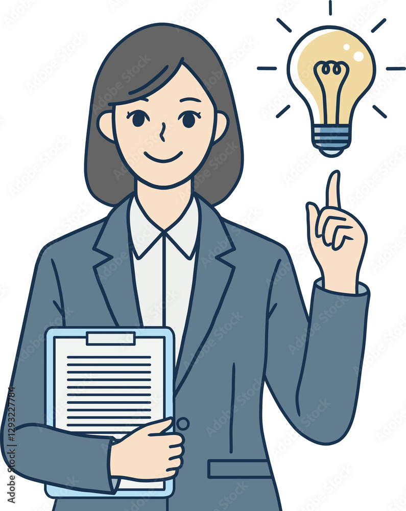 Businessperson in a suit thinking of an idea, symbolized by a glowing light bulb icon above their head. A perfect concept for innovation, problem-solving, and creative strategy. Businessperson in a suit thinking of an idea, symbolized by a glowing light bulb icon above their head. A perfect concept for innovation, problem-solving, and creative strategy.