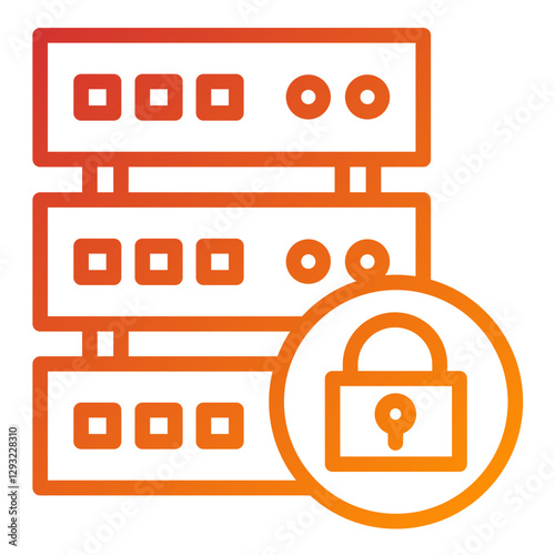 Vector Design Database Lock Icon Style