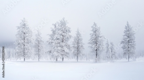 Wallpaper Mural Snowy forest in Lapland, a serene winter wonderland of tranquility and purity. Torontodigital.ca