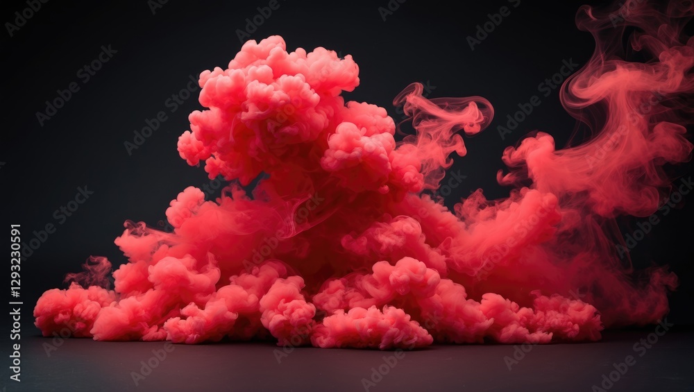 Fototapeta premium Vibrant Red Smoke Clouds Creating Dynamic Patterns on a Dark Background for Artistic and Creative Visuals