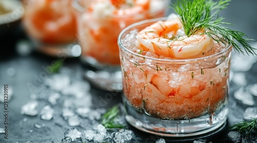 Scrumptious Shrimp Cocktail with Ice and Dill