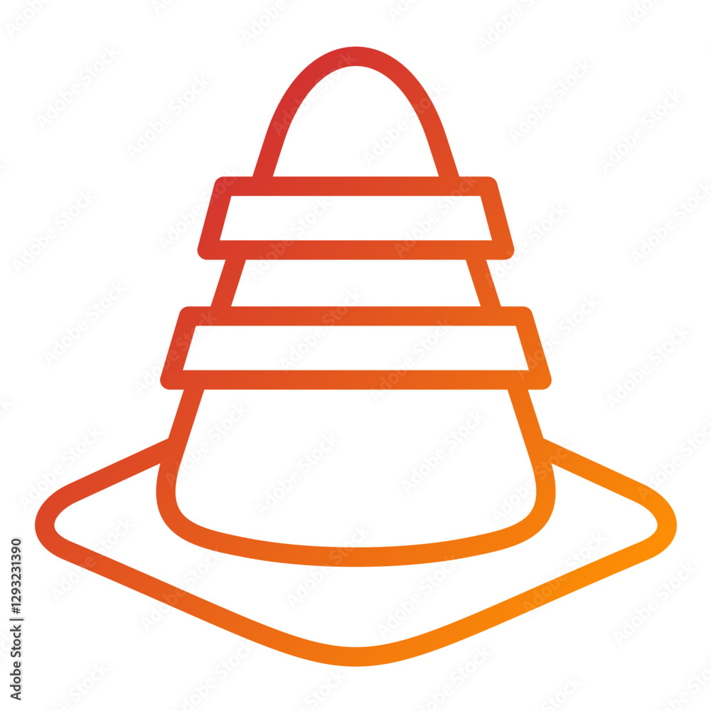 Construction Cone Vector Design Icon Style Construction Cone Vector Design Icon Style