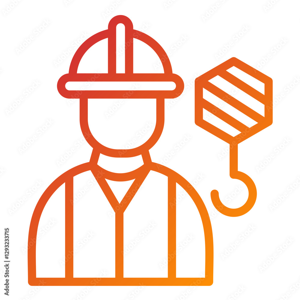Crane Operator Vector Design Icon Style Crane Operator Vector Design Icon Style
