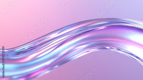 Translucent Wave with Soft Gradient Colors in Pastel Shades of Pink and Purple for Abstract Backgrounds