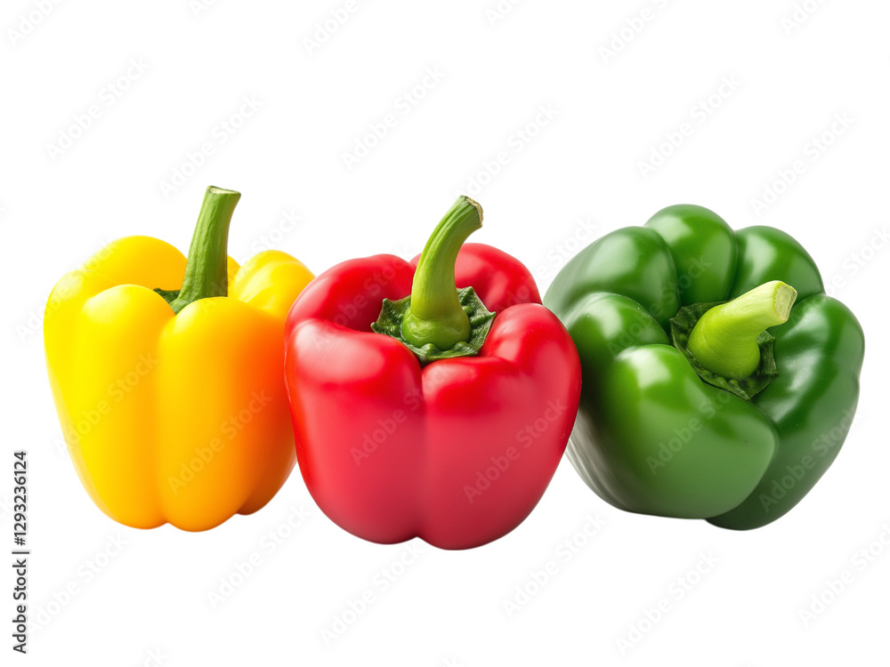 sweet pepper, red, green, yellow paprika, isolated on white background, clipping path, full depth of field sweet pepper, red, green, yellow paprika, isolated on white background, clipping path, full depth of field
