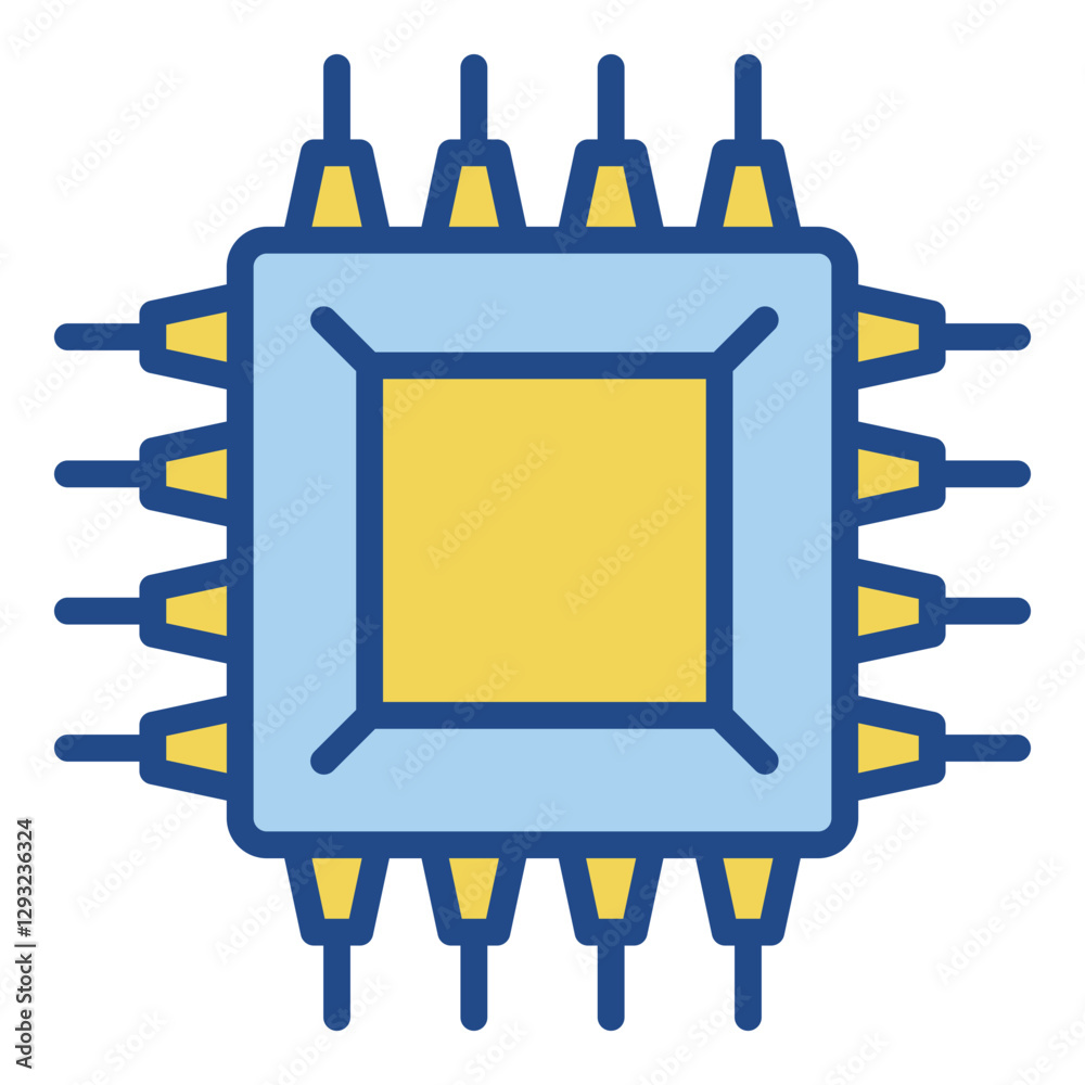 Micro chip icon isolated on white background Micro chip icon isolated on white background