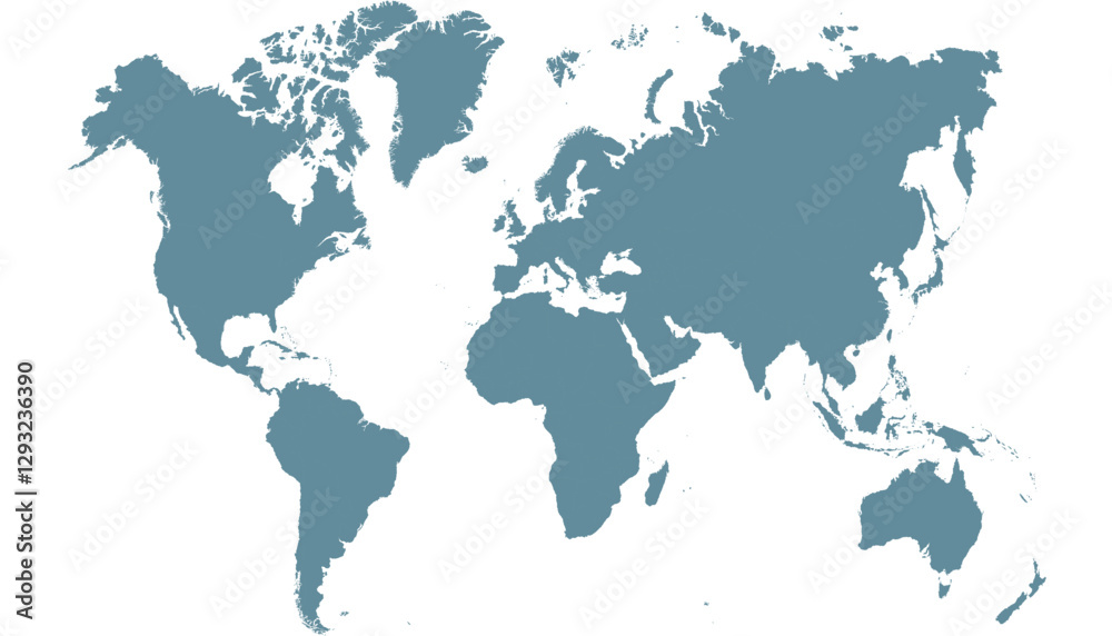 World map. Grey modern vector map. Silhouette map. World map. Grey modern vector map. Silhouette map.